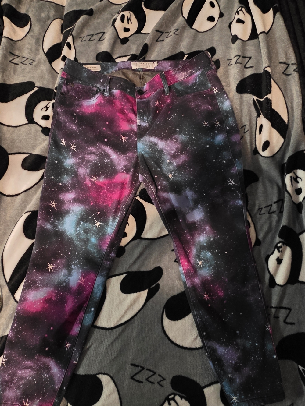 Torrid Galaxy Print Skinny Jeans - Pink, Blue & Black